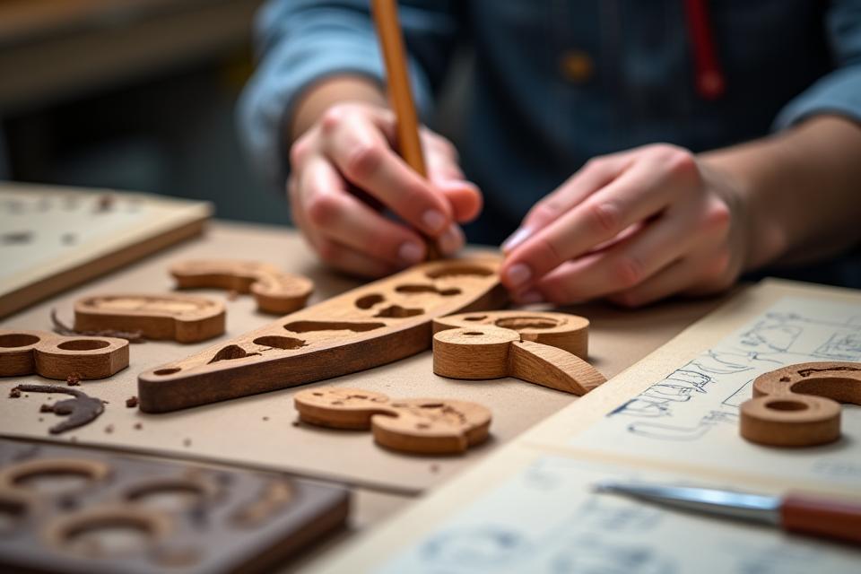 Proceso de diseño personalizado de joyería de madera