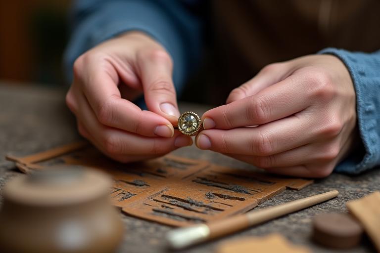 Proceso de restauración artesanal de joyería
